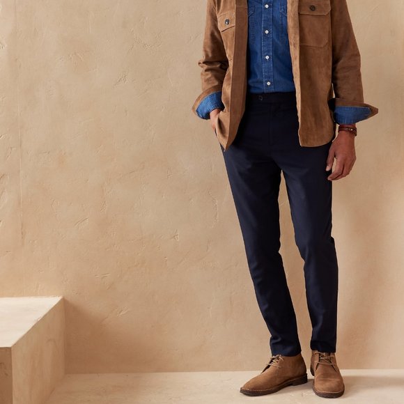 Banana Republic Tapered Italian Twill Suit Pant size 38R Navy - Picture 5 of 6